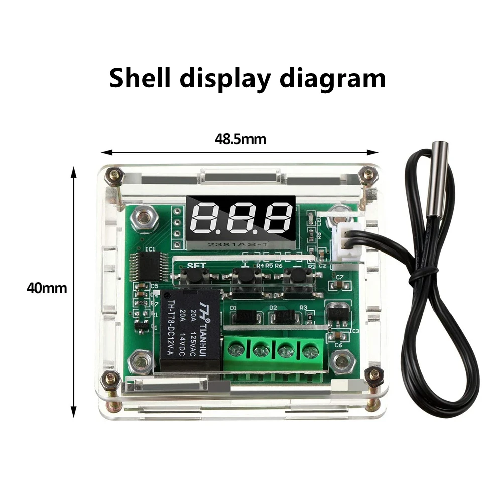 W1209 DC 12V Cold/Hot Temperature Controller Module Temperature Control Switch Blue/Red
