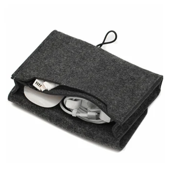 

1pc Home Storage Organization 1Pcs Key Coin Package Mini Felt Earphone SD Card Power Bank Data Cable Travel Organizer Storage