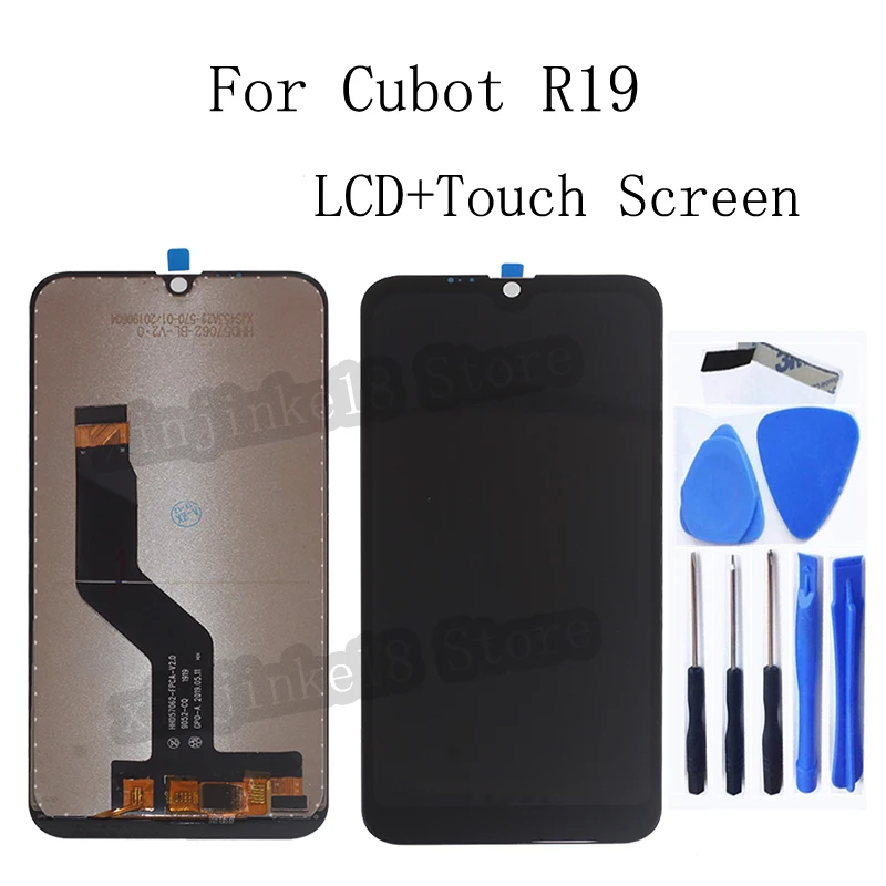 

For Cubot R19 LCD Display Touch Screen Glass Sensor Digitizer Assembly Black Color For Cubot R19 LCD Repair kit With Tape Tools