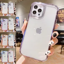 For iPhone 11 Pro Max 12 Pro Max XS XR X 8 7 Plus SE2 Shockproof Hybrid Rubber Silicone Bumper Clear Slim Soft Phone Case Cover