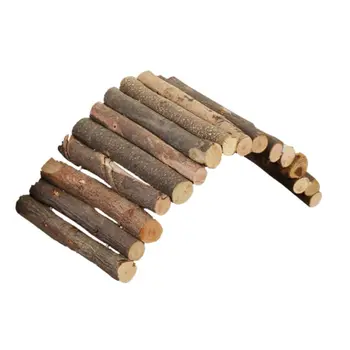 

Rabbits Hamster Large Flexible Wood Hideout Bridge Tube Small Animals House Tunnel Ramp Ladder Toy Wooden Fence Supplies