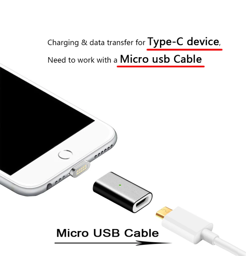 Кабель с разъемом USB типа C магнитным адаптером для Samsung S20 S10 S9 S8 плюс Note8 C9pro C7pro C5pro