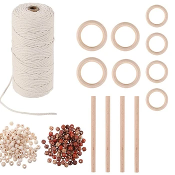 

Macrame Cord Soft Cotton Rope for Plant Hanger Wall Hanging Knitting Craft Beginners Home Bedroom Room Decorations