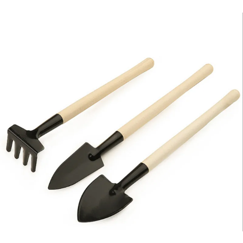 

3pcs Mini Shovel Rake Set DIY spade Claw Rake ripper with Wooden Handles for Flowers Potted Plants Bonsai garden digging Tools