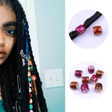 20 шт регги в стиле панк, хип-хоп, плетеный из бисера, пластик, большое отверстие, 6,8 мм, большое отверстие, бусины для дредов, для больших косичек, аксессуары для волос