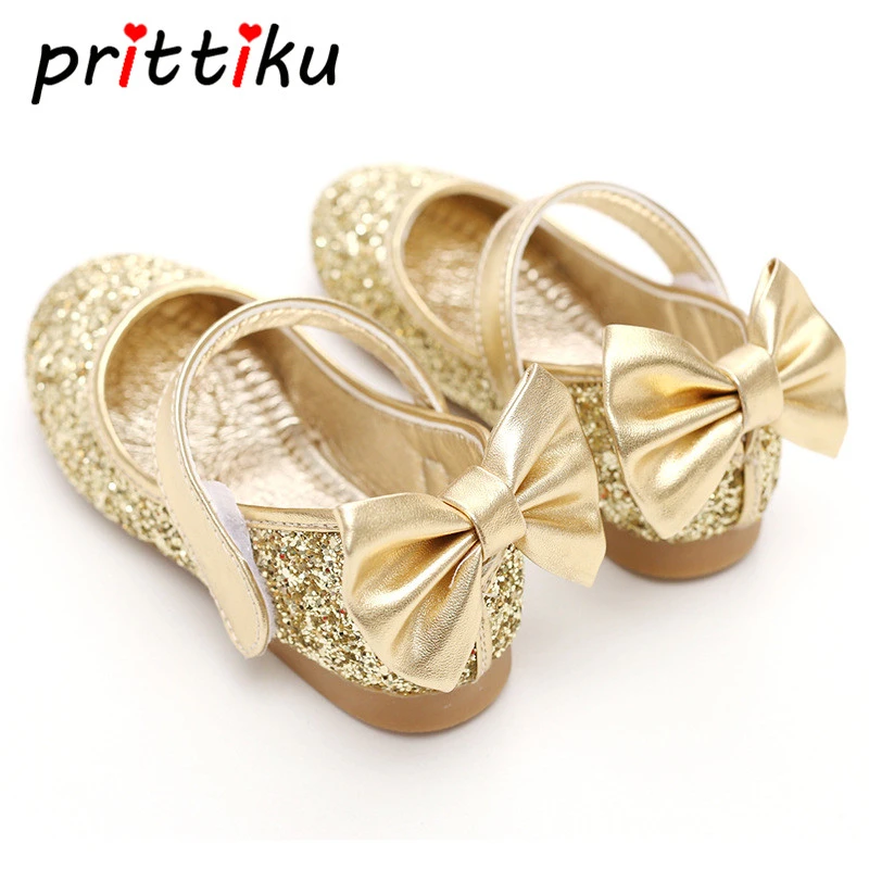 little girl gold glitter shoes