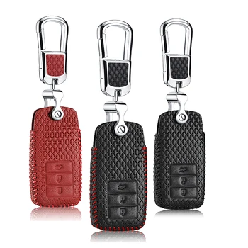 

luckeasy leather car key cover 3 button for honda acura TLX ilx 2015 RLX hybrid nsx 2016 2017 2018 key holder KEY3c