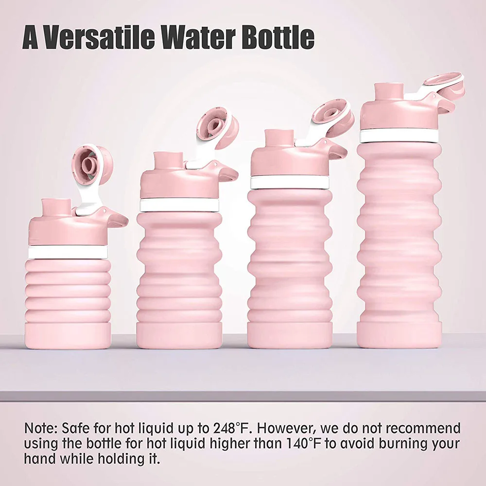 Foldable Water Bottle Sport Portable Spiral Retractable Outdoor Travel Tool Collapsible Silicone Bottles | Дом и сад