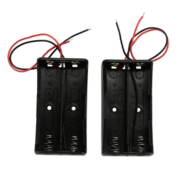 

2X 18650 Battery Box Plastic Battery Box Holder Rechargeable Battery Parallel with Wire Power Supply Durable DIY