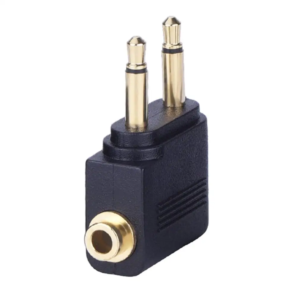

Airplane Flight Adapters for Earphone Headphone Plane Seat Headphone Socket 3.5mm Stereo Jack Golden Plated