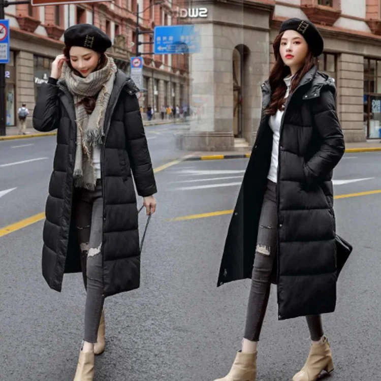 

2019 Large Size WOMEN'S Cotton-padded Clothes Winter New Style Korean-style Loose-Fit Mid-length down Coat over-the-Knee Slimmin