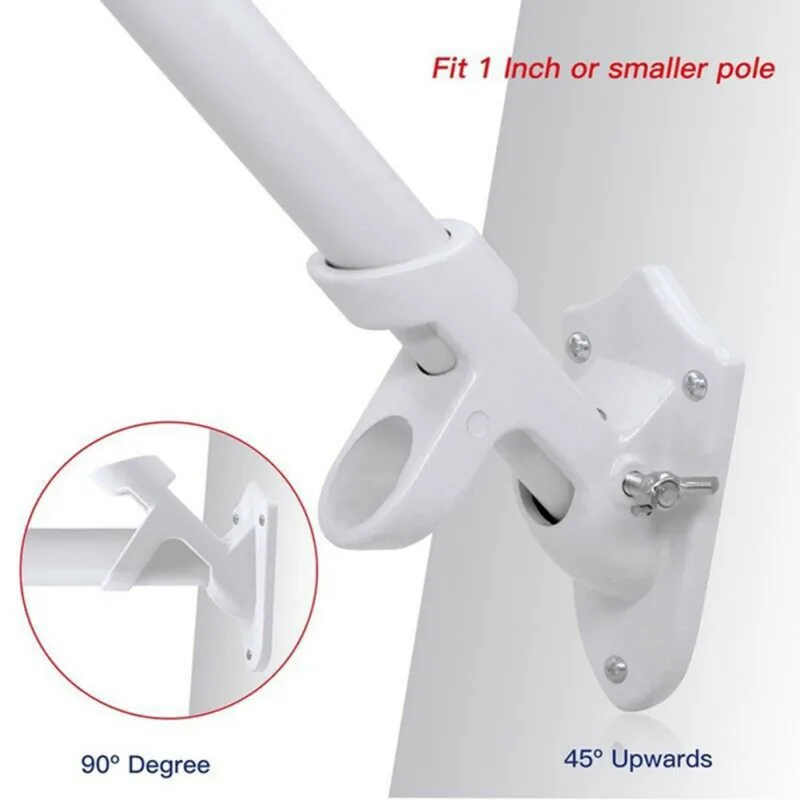 

Aluminium Alloy Wall-mounted Flagpole Bracket Removeable Adjustable Two-way Flagpole Mounting