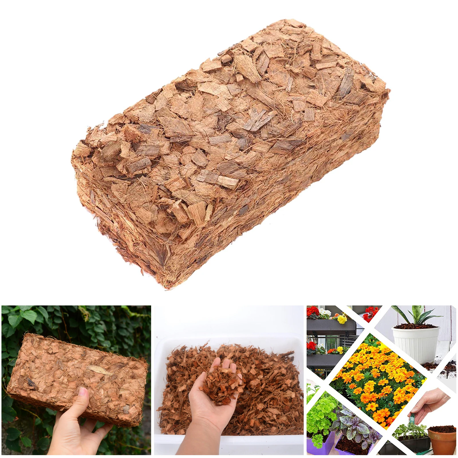 Organic Coco Coir Brick Potting Soil Garden Natural Plants Soil Nutrient Bed Coconut Shell Brick Universal