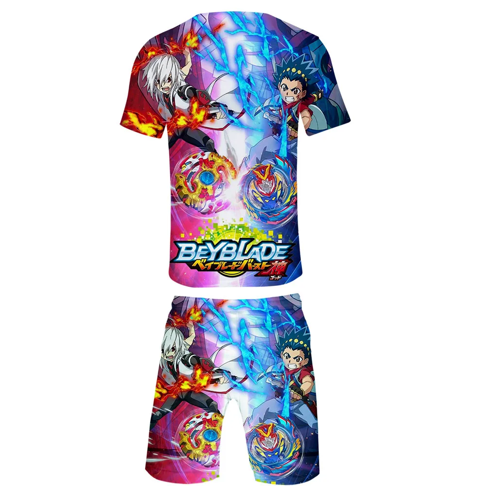 Новинка, футболка с 3D принтом Beyblade Burst Evolution+ пляжные шорты для мужчин и женщин, хип-хоп, летняя повседневная одежда с 3D рисунком для мальчиков и девочек, крутые комплекты из двух предметов