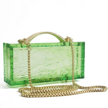 

Fluorescent Transparent Acrylic Fashion Women Handbag Luxury Party Prom Elegant L9BE