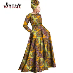Dashiki African Dresses for Women Ankara Fashion Print Maxi Long Dresses Pleated Women Evening Robe Dress African Clothes WY739