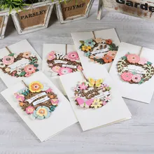 

Eno Greeting Beautiful Paper 3D Greeting Card Flower Wreath Ornament Card To Friend
