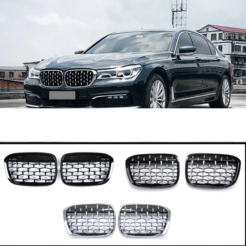 Для BMW 7 серии G11 G12 Алмазная решетка Метеор стиль передний бампер Стайлинг