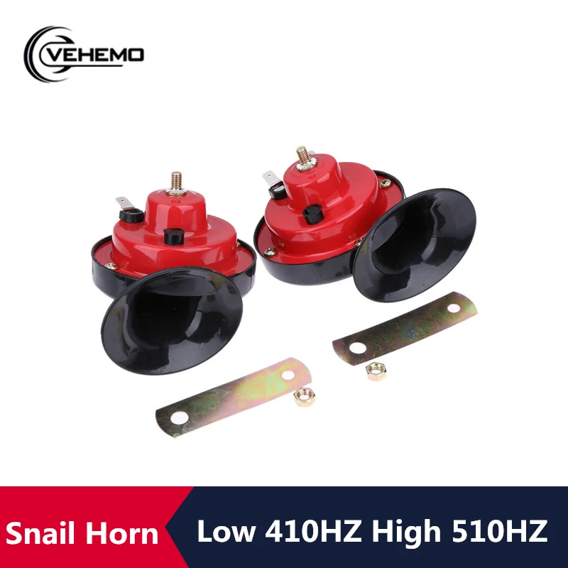 

VEHEMO DC 12V 135DB Air Horn Siren Auto Snail Car Horn Universal 510HZ Dual Tone Snail Car Electric Sound Signal Siren