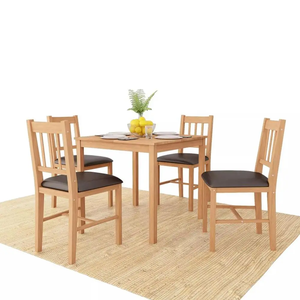3 5 Pieces Ensemble Salle A Manger En Chene Massif Table A Manger Ensemble Avec 2 4 Pieces Chaises En Bois Massif Meubles Tables Pour Le Dejeuner Table A Manger Aliexpress