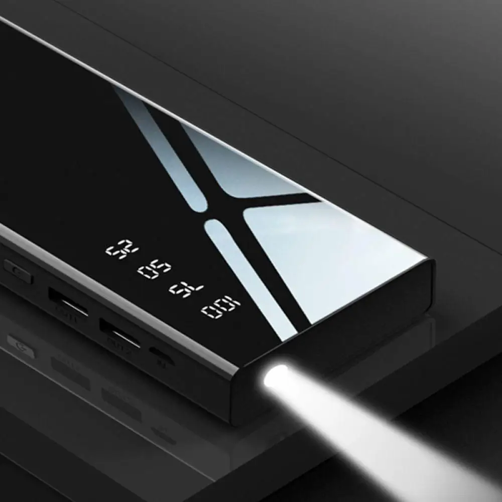 Mi rror 30000 мАч, внешний аккумулятор, ЖК-дисплей, портативное зарядное устройство для мобильного телефона, внешний аккумулятор для Xiaomi mi iPhone X Note8