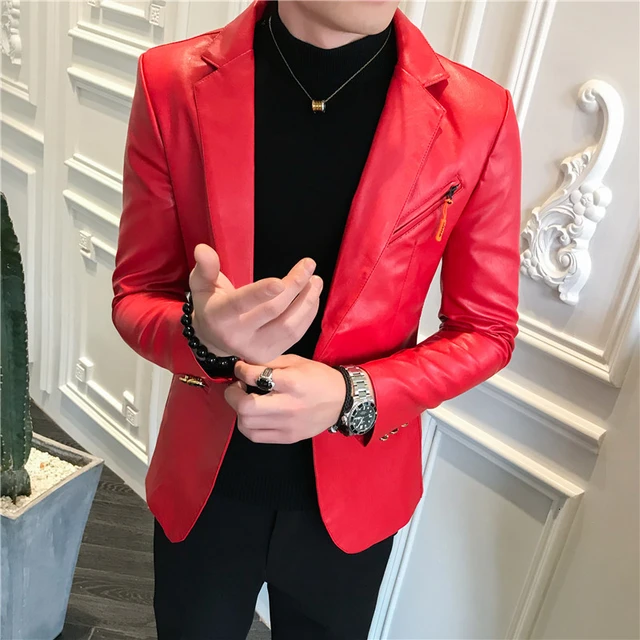 Fashion Designer Leather Jackets Blazer Club Leather Jacket Mens Leather Blazer Men Mens Chaqueta Cuero Hombre - AliExpress