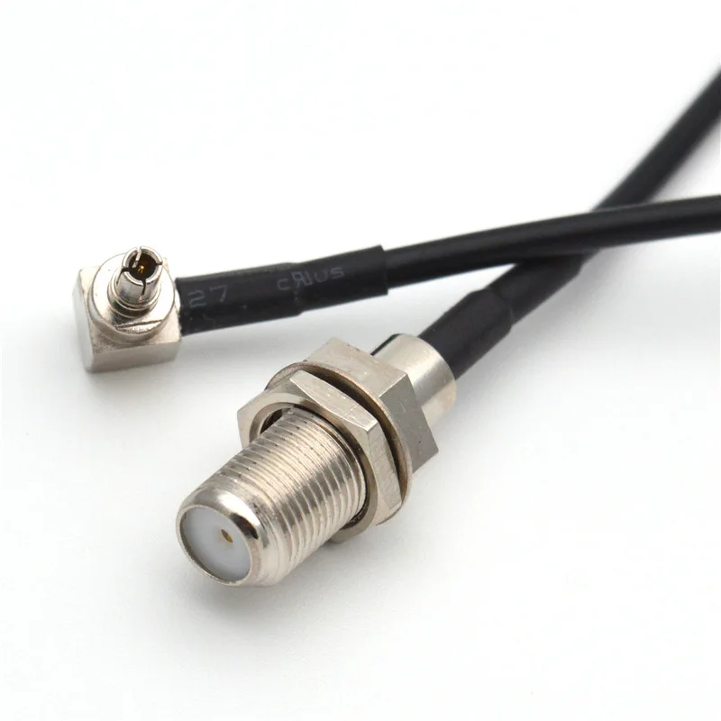 100pcs F Type Female Jack to CRC9 male Right Angle