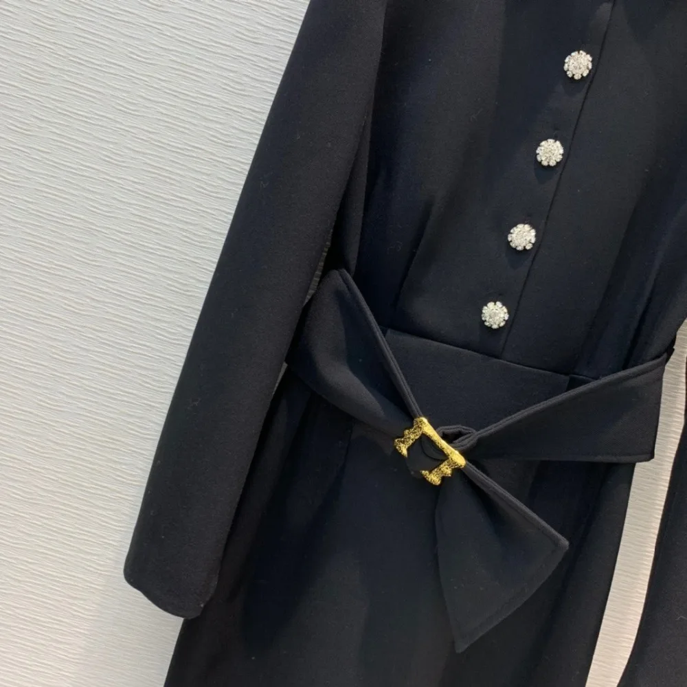 11,21 высококлассное приталенное осенне-зимнее платье с поясом