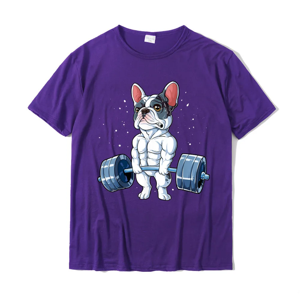 Camisa Tops Tees Designer O Neck Casual Short Sleeve Pure Cotton Mens T-shirts Design T Shirt Wholesale French Bulldog Weightlifting Funny Deadlift Men Fitness Gym T-Shirt__18625 purple