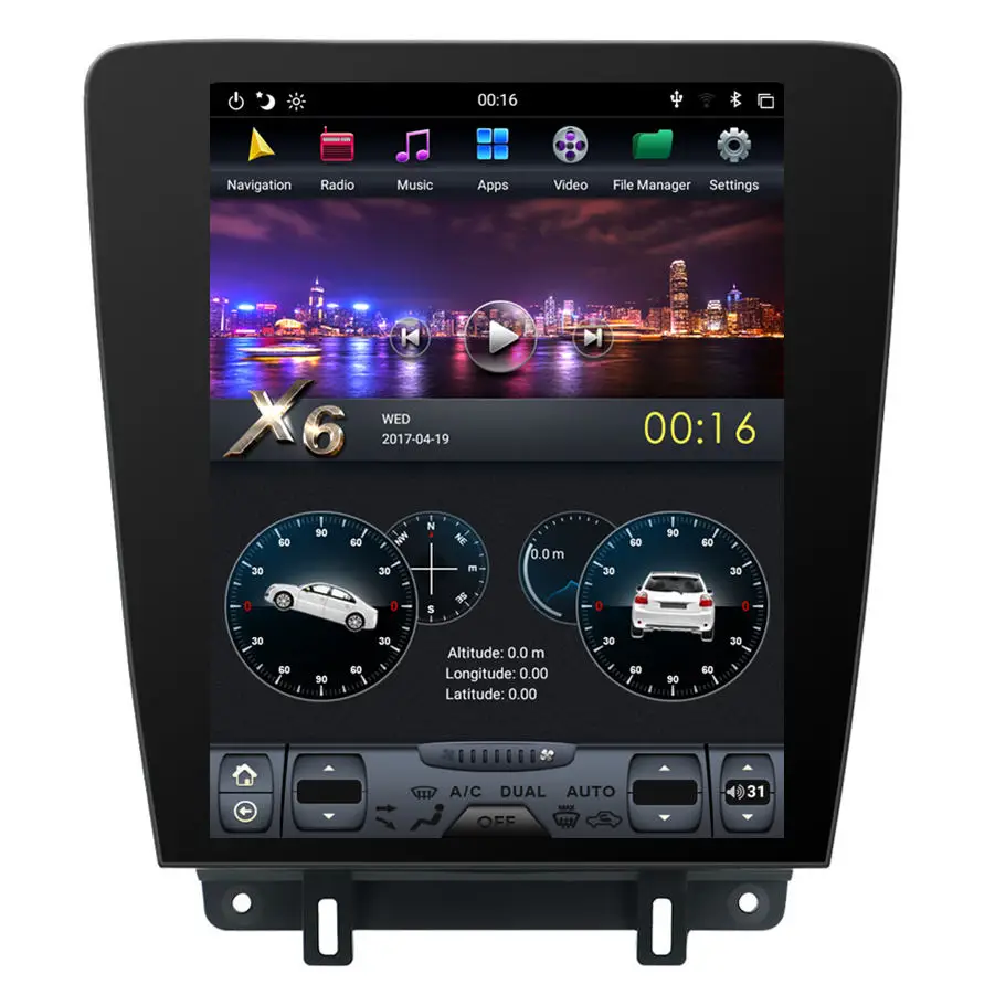 12," Tesla Android стерео радио аудио DVD gps навигация головное устройство Sat Nav для Ford Mustang 2010 2011 2012 2013