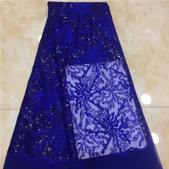 

Wholesale price royal blue French lace cloth fashion tulle net lace fabric for party dress PDN529(5yards/lot) many color