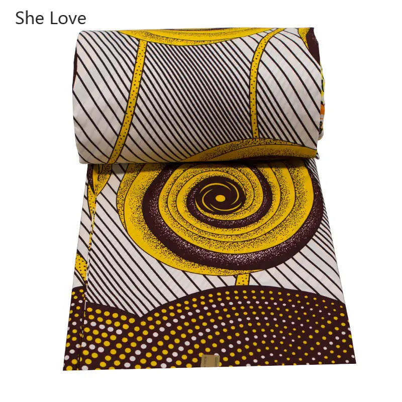 Желтый цвет спираль цветочный принт полиэстер восковые принты ткань Анкара