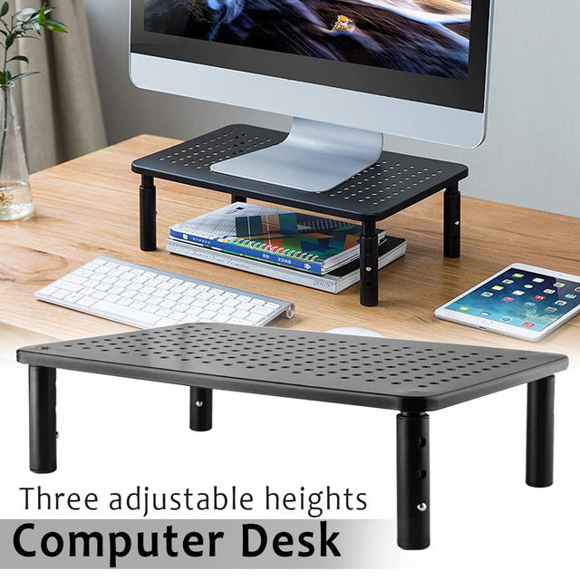 Laptop Computer Monitor Stand Riser Office Furniture Mesh Platform