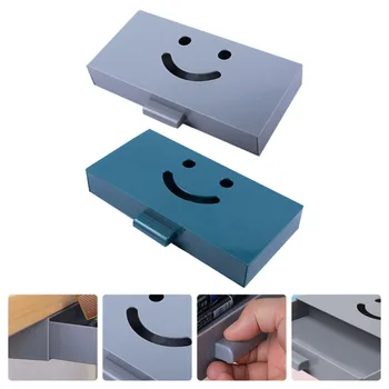 

2pcs Hidden Desk Bottom Storage Box Office Table Bottom Sundries Holder