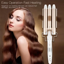 

Fast Heating Hair Curler Professional Curling Irons Ceramic Negative Ion Dry and Wet Hair Styling tool Large Wave Perm Splint 0