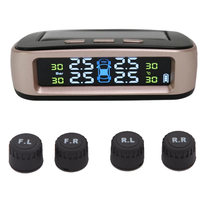 Солнечный TPMS датчик давления в шинах, Автомобильный датчик в режиме реального времени, внешний датчик s TP068, ЖК-дисплей, система мониторинга давления в шинах