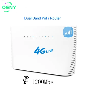 

Unlocked 1200Mbps Wifi router 4G LTE cpe mobile router, support 4 LAN ports SIM card slot portable wireless router 4G USB modem