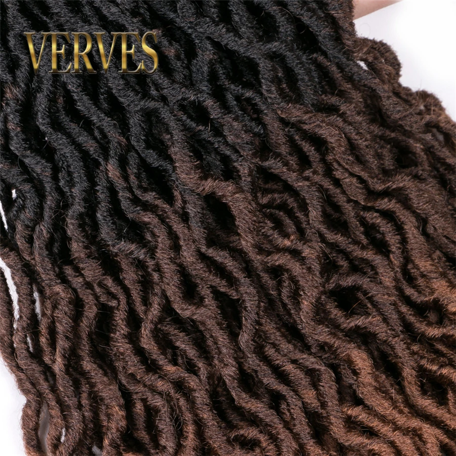 VERVES Faux Locs вьющиеся плетеные пряди 20 дюймов 24 корня/упаковка, Locs twist Ombre синтетические плетеные волосы для наращивания коричневые косички