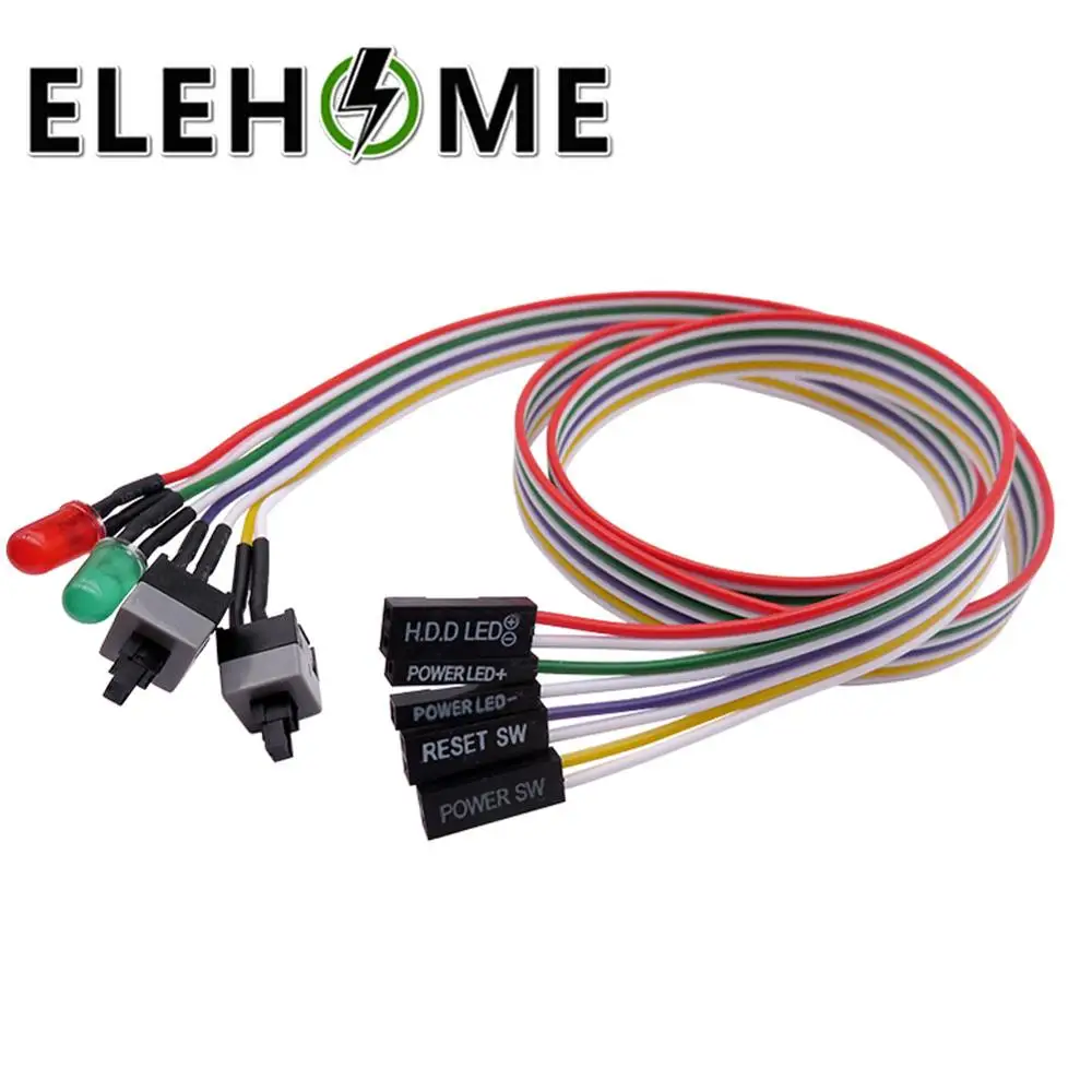

68CM Slim ATX PC Compute Motherboard Power Cable Original 2 Switch On/Off/Reset with LED Light XF30