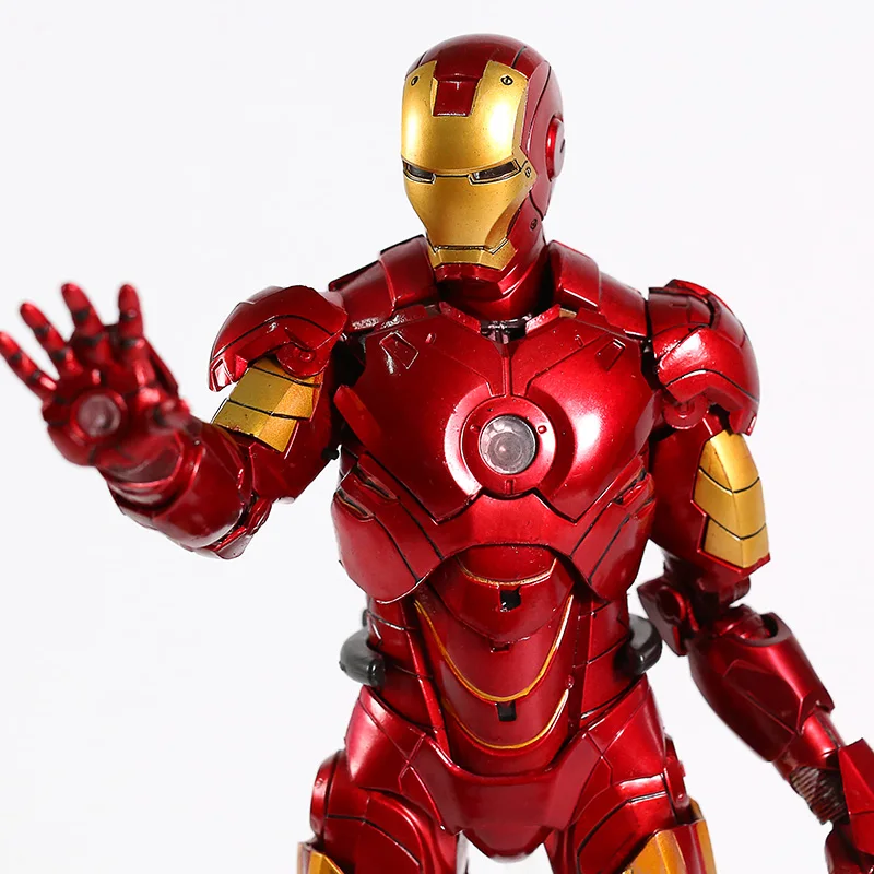 Marvel Железный человек 2 Mark IV MK 4 Tony Stark ПВХ фигурка с светодиодный подсветкой Коллекционная модель игрушки