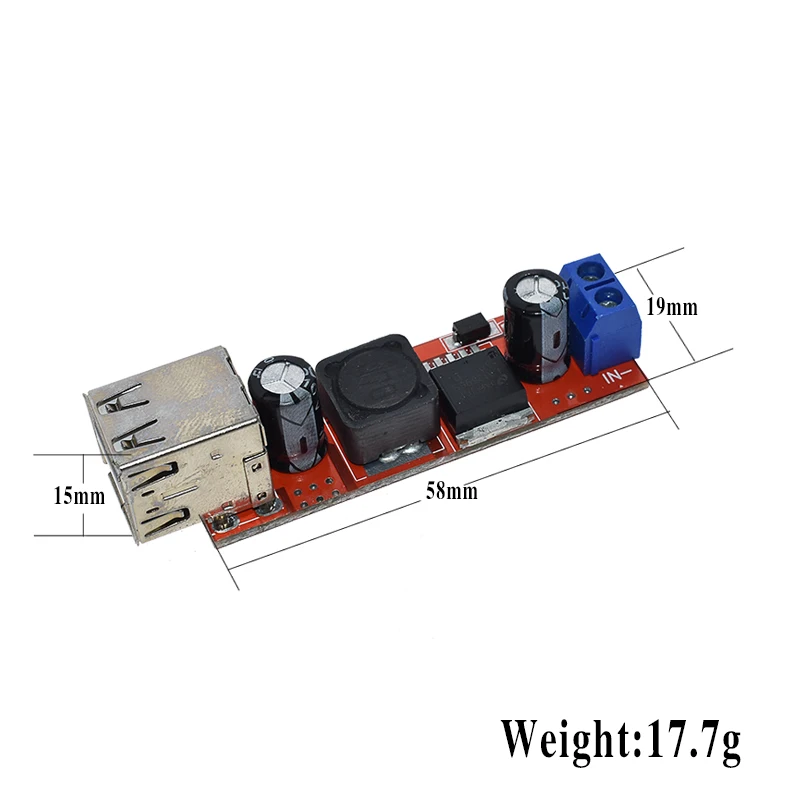 С источником питания от постоянного тока, 6 V-40 V до 5V 3A двойной USB зарядка DC-DC понижающий преобразователь модуль для автомобиля, мотоцикла, Зарядное устройство LM2596 двойной два порта USB