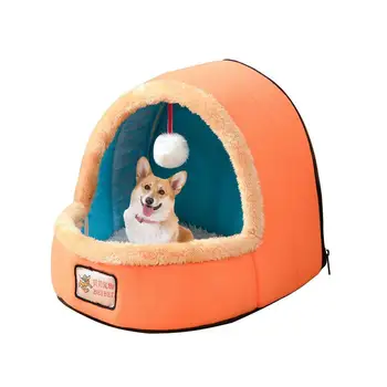 

TPFOCUS Pet Nest Mini Shape Warm Pet Plush Nest Tent with Haning Ball for Cats Dogs cloth Soft plush fabric Non-slip comfortable