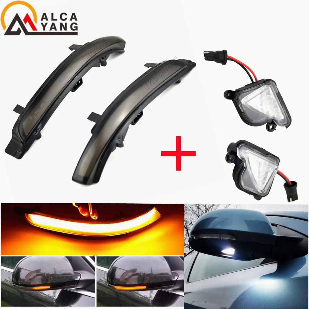 

LED Side Wing Dynamic Turn Signal Light For Skoda Octavia MK2 A5 SuperB B6 3T 2009 2010 2011 2012 Under Mirror Light Puddle Lamp