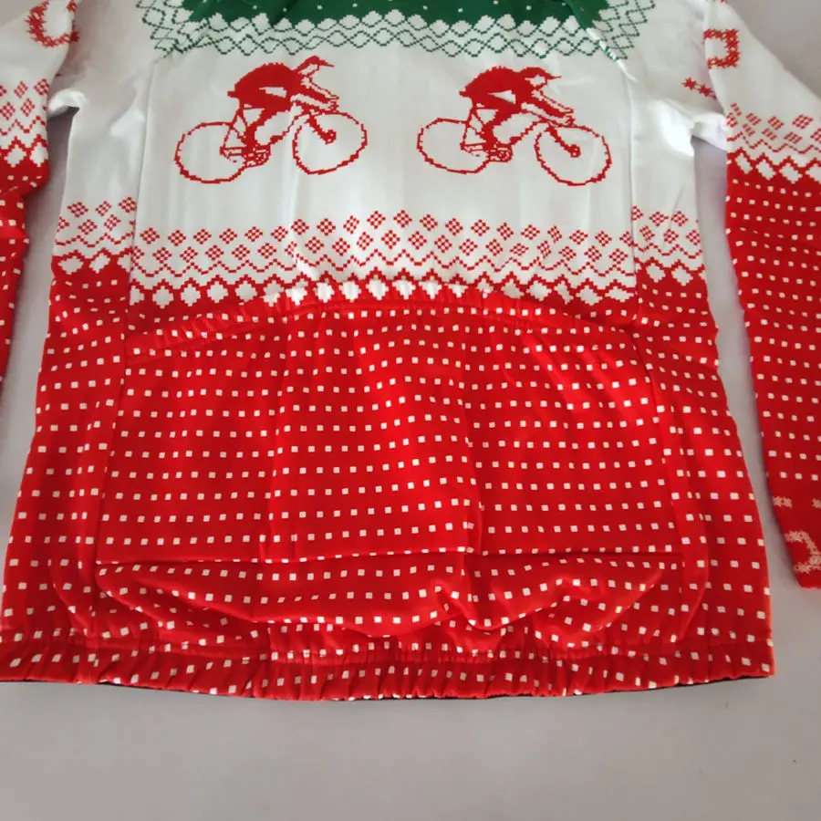 Рождественская тема, зимняя одежда с длинными рукавами из флиса, мужская одежда красного и синего цвета для велоспорта, одежда для горного велосипеда, одежда для велоспорта