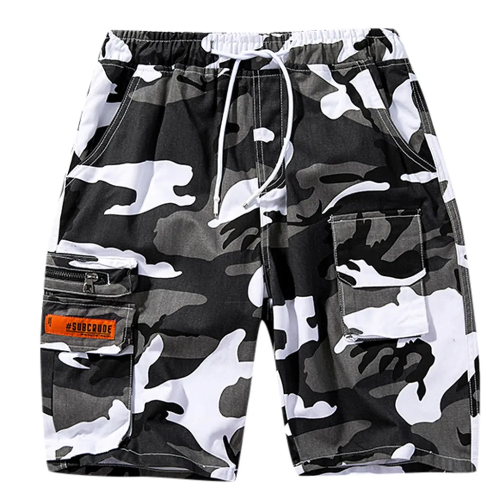 Camouflage Новые мужские шорты,, повседневные пляжные шорты мужские с карманами, Короткие повседневные однотонные, Классический прямой крой, брюки, джинсы, размер 5XL - Цвет: Camouflage