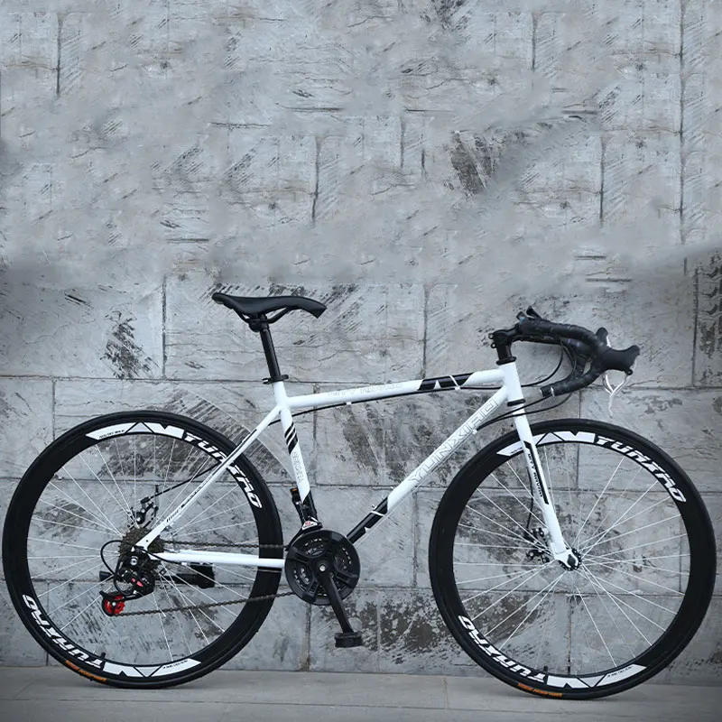 Road Bike Variable Speed Curved Fixed Gear Double Disc Brakes Man and WomenStudents Broken Wind Bicycle