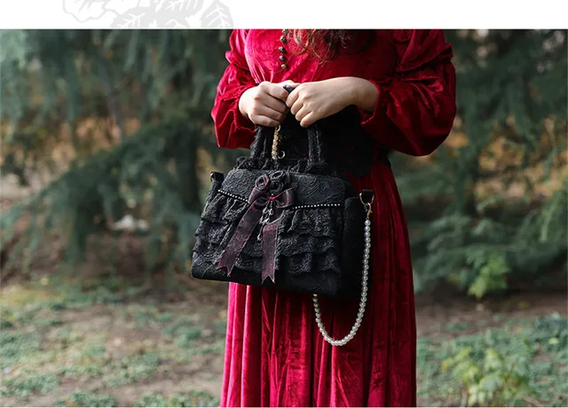 Nite Closet Victorian Handbag Gothic Purses Lolita Shoulder Bag for Women Vintage Clutch