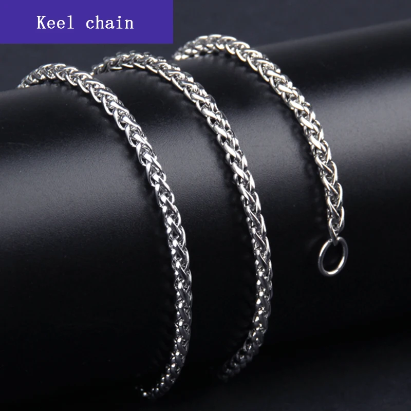 C 3MM wide Цепочка Из Нержавеющей Стали, ожерелье, женские цепочки на шею, ювелирные изделия, Женские аксессуары, серебряное ожерелье, Рождество, начальные чокеры - Окраска металла: C 3MM wide