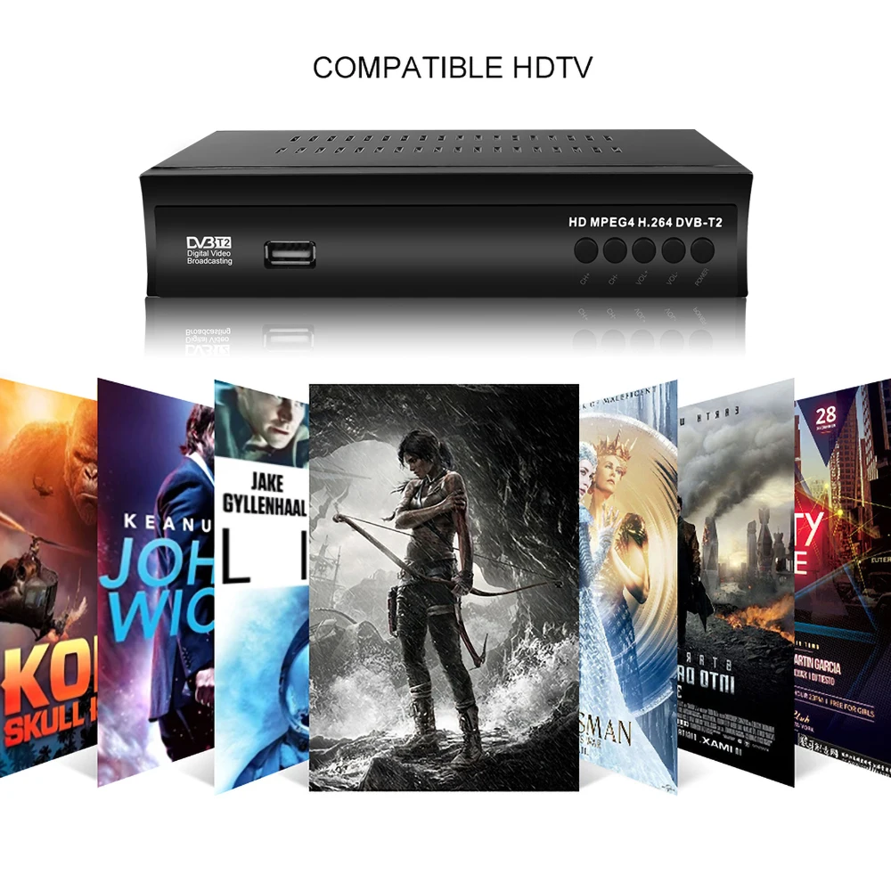 Kebidu 1080P цифровой HD DVB-T/DVB-T2 ТВ-тюнер приемник DVB T/T2 ТВ-приставка HDMI CVBS спутниковый ресивер H.264 Эфирное ТВ-приёмник