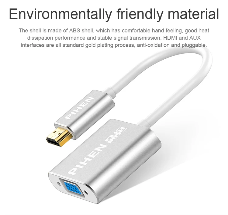 HDMI к VGA адаптер Мужской к Famale конвертер адаптер с питанием 1080P цифро-аналоговый видео аудио для ПК ноутбук планшет
